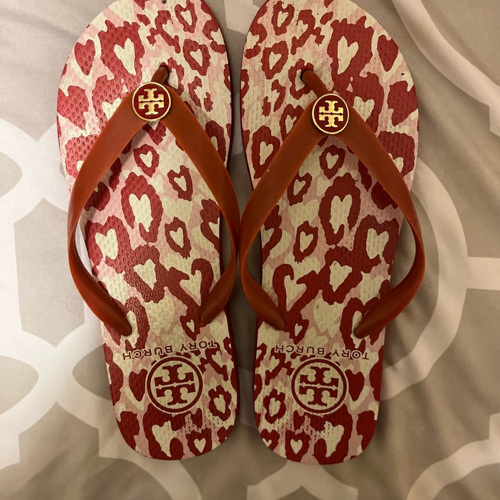 Tory Burch red rubber sandals